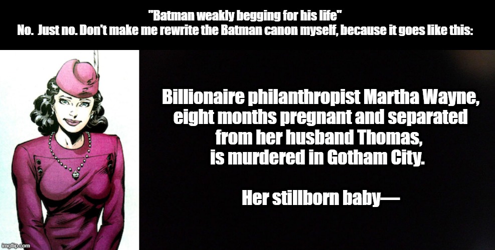 Billionaire philanthropist Martha Wayne is murdered in Gotham City.jpg