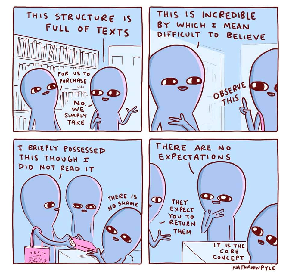 "This structure is full of texts" by Nathan W. Pyle.