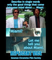 Describe in single words only the good things that come into your mind about ... Miami. Miami? Let me tell you about Miami. (Replicant Vice)