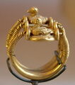 Egyptian gold ring featuring ducks and bearing the name of Ramesses IV.