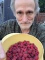Self portrait with raspberries (5 August 2023) @ 8:21 p.m.