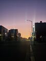 Sunrise (3 October 2024) @ 6:44 a.m. Chapman Street at Central Avenue, view to the east.
