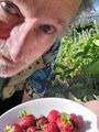 Self portrait with strawberries (2 July 2022) @ 5:42 p.m.