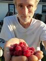 Self portrait with raspberries (10 August 2021).