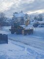Snow removal (4 January 2023) @ 8:09 a.m. View to the south from the front steps of my home.