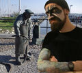 The Eel Hates Peter Aal depicts art critic and alleged supervillain The Eel with well-known statue Peter Aal.