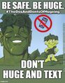 Be Safe, Be Huge: Don't Huge and Text.