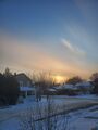 Sunset (3 December 2022) @ 3:51 p.m. View to the southwest from the front steps of my home.