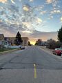 Dawn (30 April 2025) @ 6:08 a.m. View to the east along Harvey Street East from Central Avenue.