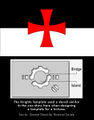 Flag of the Knights Template, and a stencil similar to those used by the Knights Template in designing fortress templates.