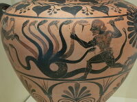 525 BC: Supervillain Gnotilus defends himself from sneak attack by the Heracles.